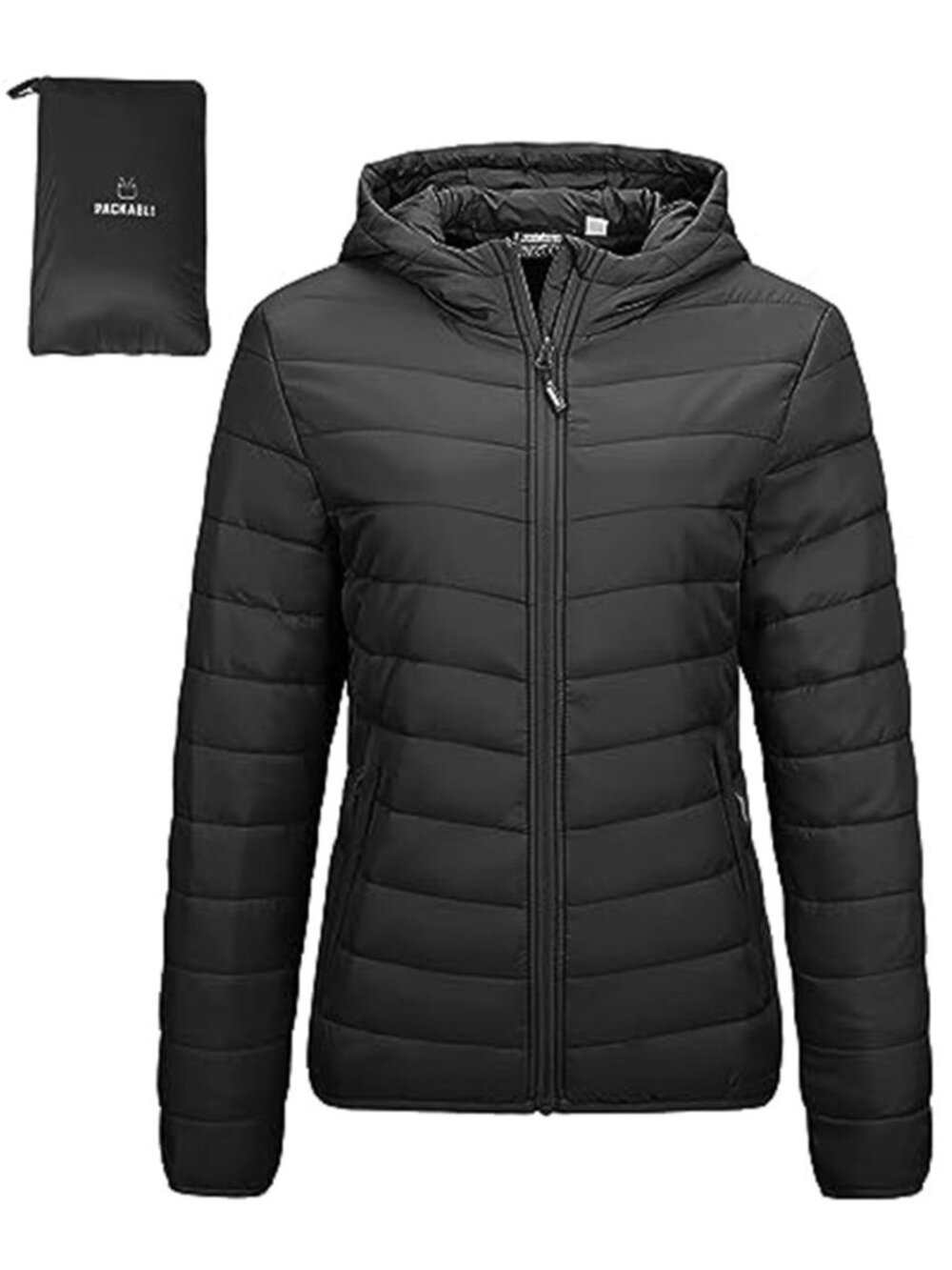 Womens Hooded Puffer Jacket Light Packable Insulated Water Resistant Winter